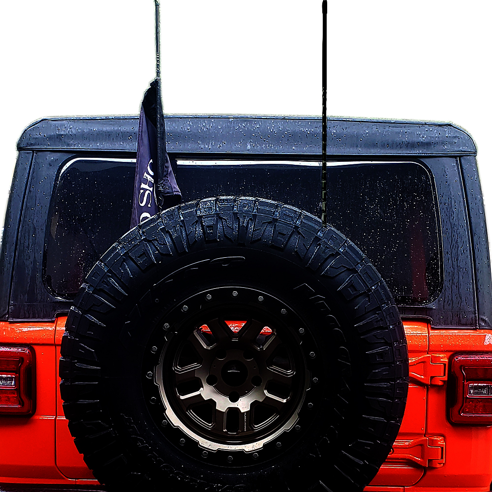 Multi-Function Antenna Mount Flagpole Holder No Drilling/Cutting Required Compatible with Wrangler JK JL Sahara Rubicon and Unlimited Stainless Steel Silver 