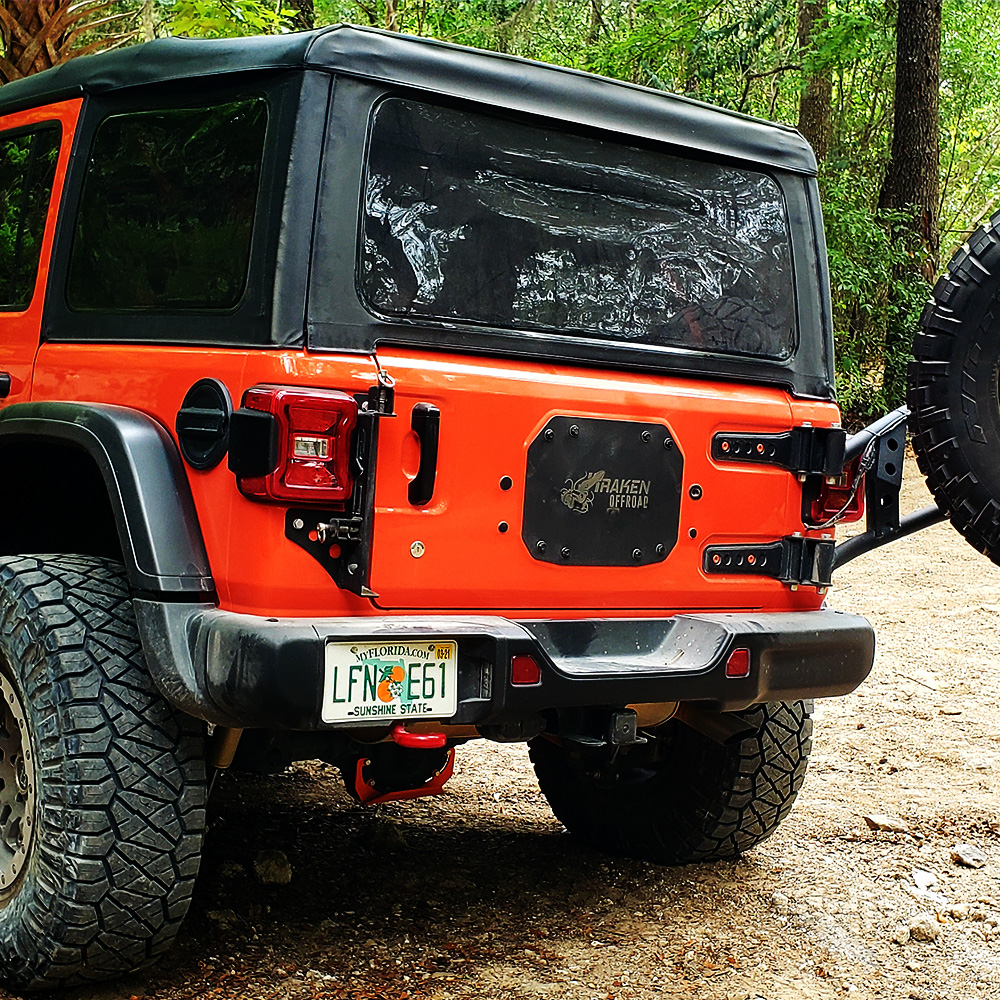 Jeep Spare Tire Delete for the Wrangler JL / JLU Unlimited - Jeep Offroad  Products - Kraken Offroad
